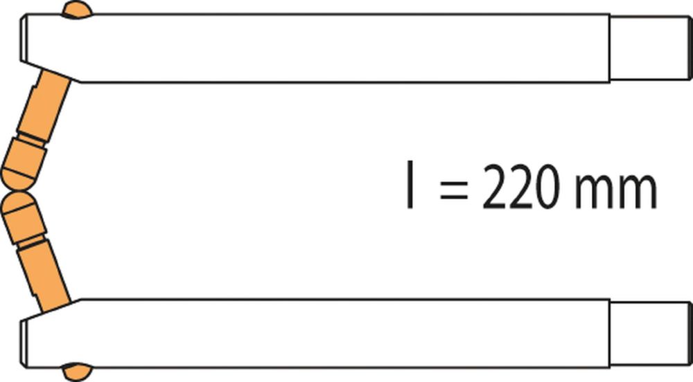 Produktbild Gys Elektrodenarm PX3 x 2 LG 220 mm abgeschrägt