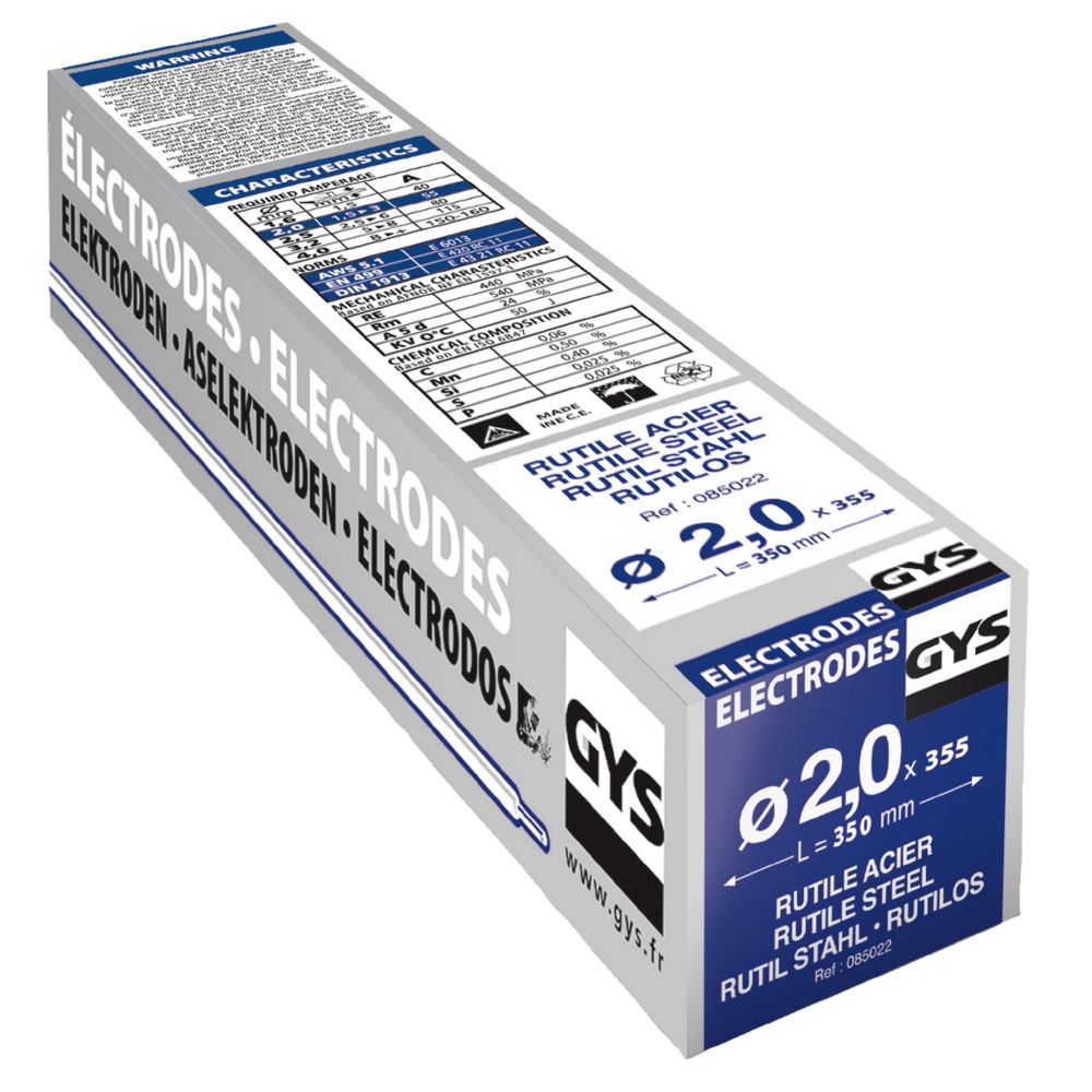 Produktbild Gys Rutilelektode E6013 Stahl 2,0 x 350 mm Pack mit 355 Stück