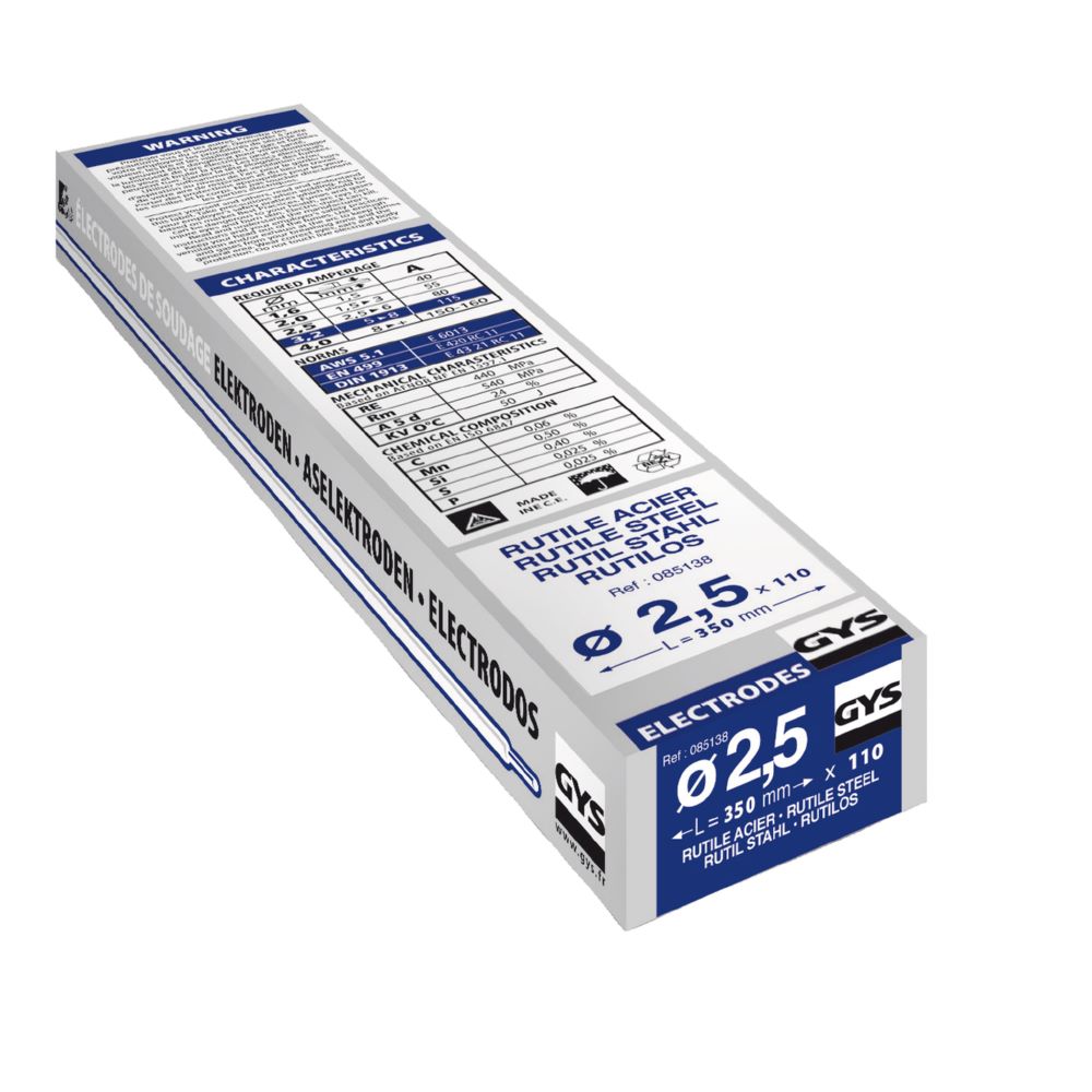 Produktbild Gys Rutilelektode E6013 Stahl 2,5 x 350 mm Pack mit 110 Stück