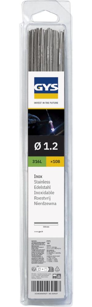 Produktbild Gys 108 WIG-Schweißstäbe Edelstahl 316L Durchmesser 1,2mm 330mm