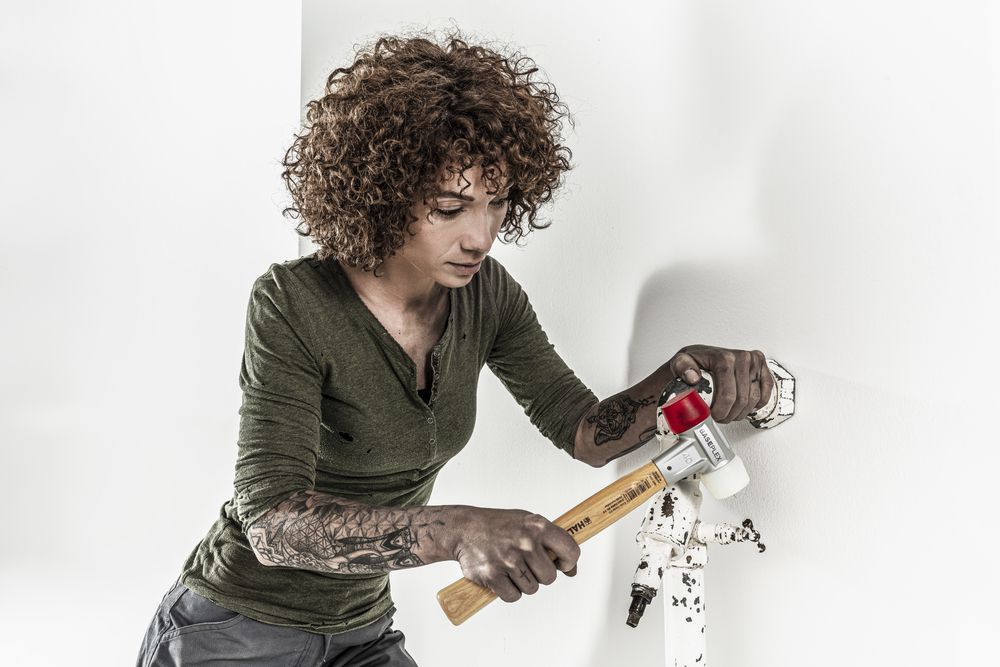 Produktbild BASEPLEX-Schonhammer, Nylon / Celluloseacetat mit Zinkdruckguss-Gehäuse und Holzstiel | D=50 mm | 3968.050 bild 5