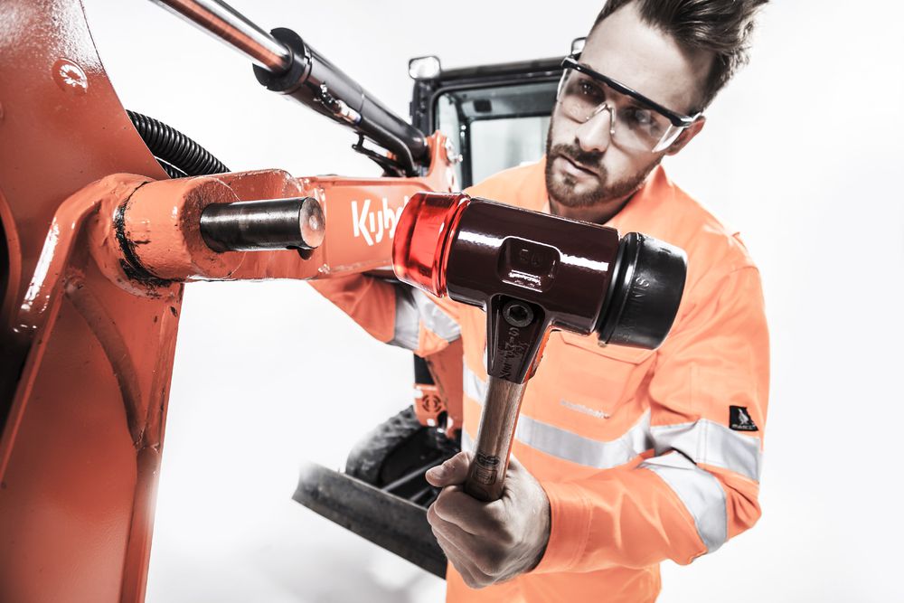 Produktbild SIMPLEX-Schonhammer, Gummikomposition; mit Tempergussgehäuse und hochwertigem Holzstiel | D=40 mm | 3002.040 bild 2