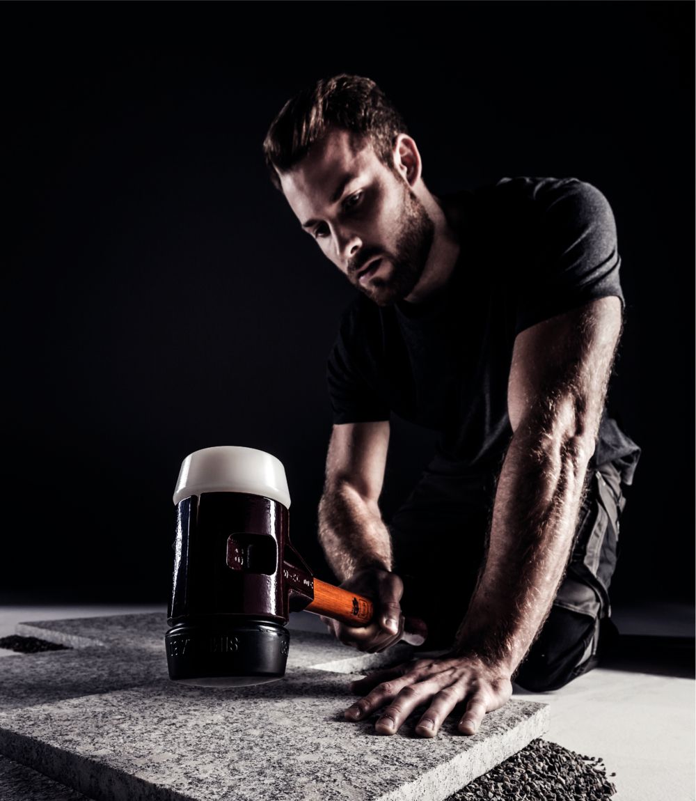 Produktbild SIMPLEX-Schonhammer, Gummikomposition / Superplastik; mit Tempergussgehäuse und hochwertigem Holzstiel | D=30 mm | 3027.030 bild 6