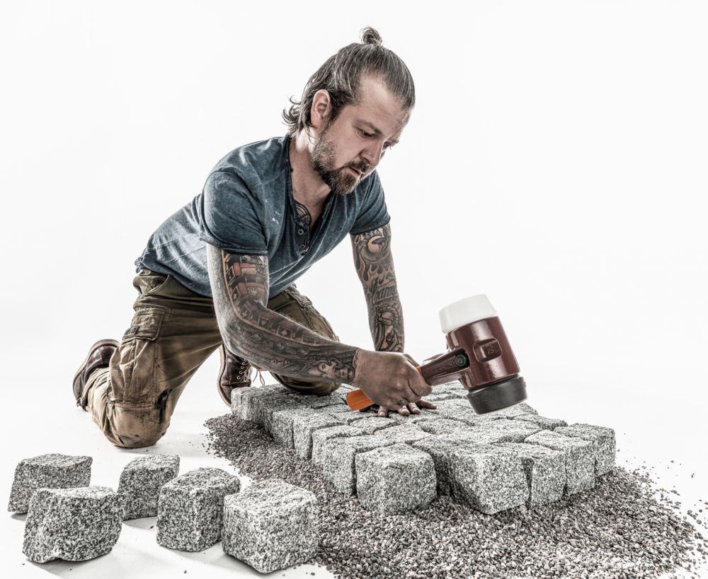 Produktbild SIMPLEX-Schonhammer, Gummikomposition / Superplastik; mit Tempergussgehäuse und hochwertigem Holzstiel | D=80 mm | 3027.080 bild 7