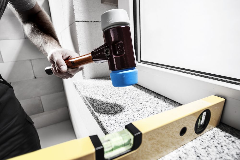 Produktbild SIMPLEX-Schonhammer, TPE-soft / TPE-mid; mit Tempergussgehäuse und hochwertigem Holzstiel | D=40 mm | 3013.040 bild 3