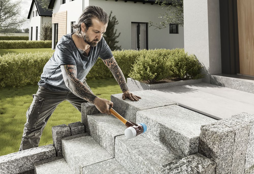 Produktbild SIMPLEX-Schonhammer, TPE-soft / TPE-mid; mit Tempergussgehäuse und hochwertigem Holzstiel | D=40 mm | 3013.040 bild 6