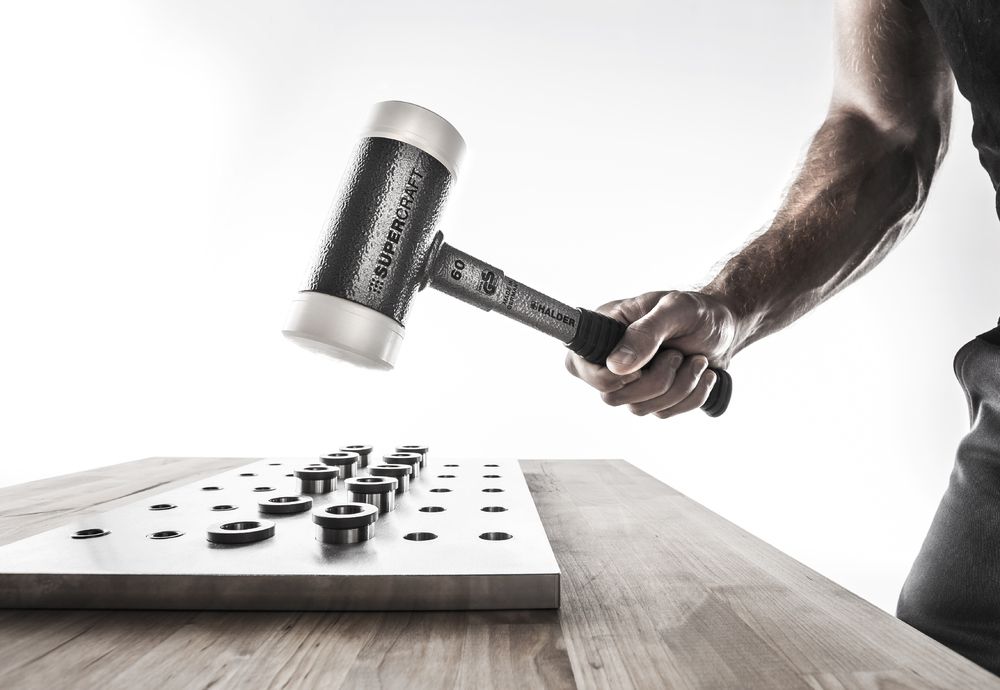 Produktbild SUPERCRAFT-Schonhammer, mit bruchsicherem Stahlrohrstiel und ergonomisch geformtem, rutschsicherem Griff | D=30 mm | 3377.030 bild 3