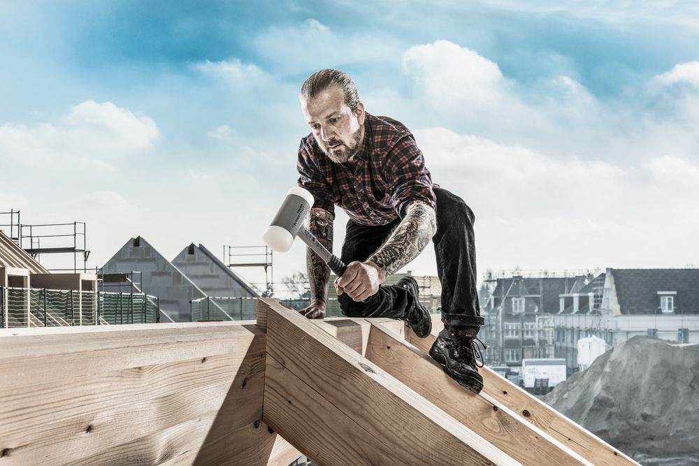 Produktbild SUPERCRAFT-Schonhammer, mit bruchsicherem Stahlrohrstiel und ergonomisch geformtem, rutschsicherem Griff | D=70 mm | 3377.070 bild 8