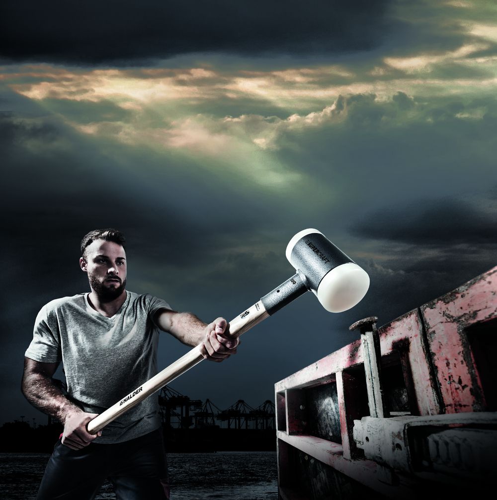 Produktbild SUPERCRAFT-Vorschlaghammer, mit schwingungsdämpfendem, ergonomisch geformtem und lackiertem Hickorystiel | D=80 mm / Gewicht=4410 g | 3366.081 bild 6