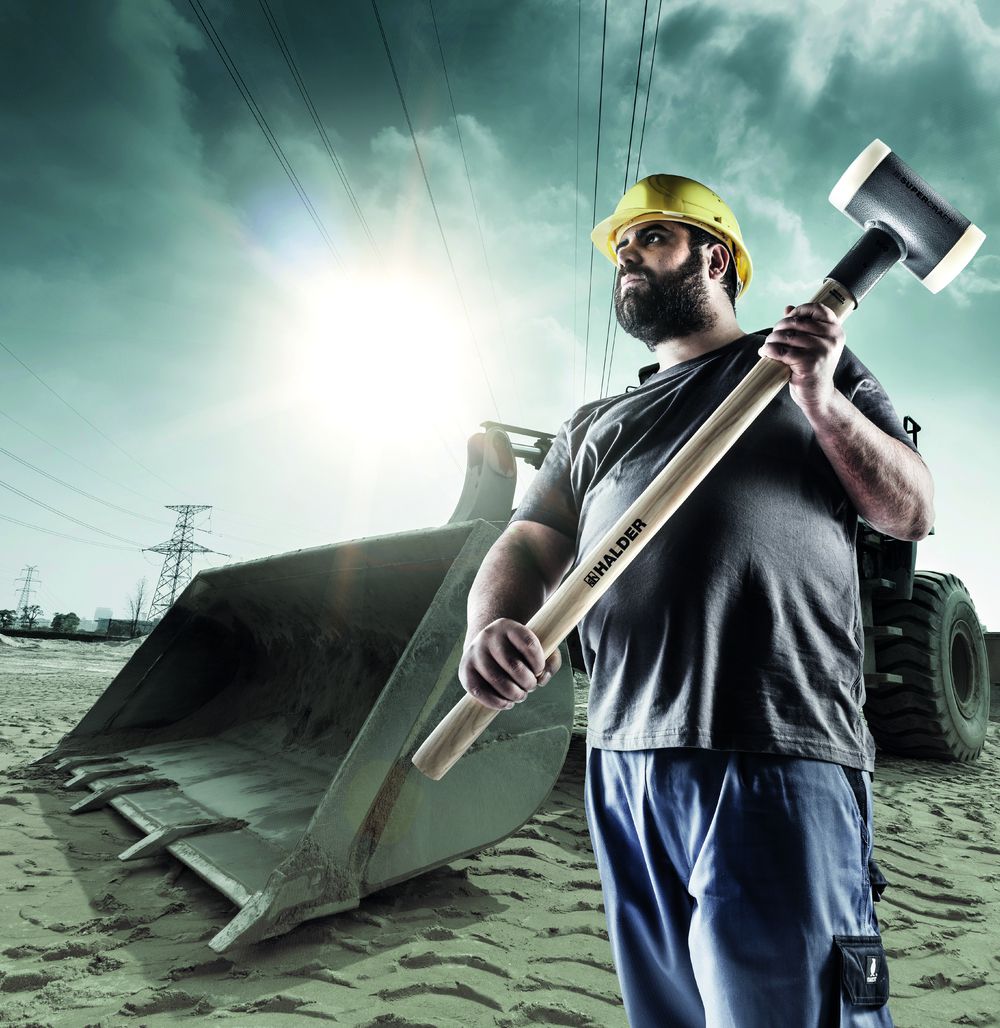 Produktbild SUPERCRAFT-Vorschlaghammer, mit schwingungsdämpfendem, ergonomisch geformtem und lackiertem Hickorystiel | D=100 mm / Gewicht=9300 g | 3366.110 bild 5