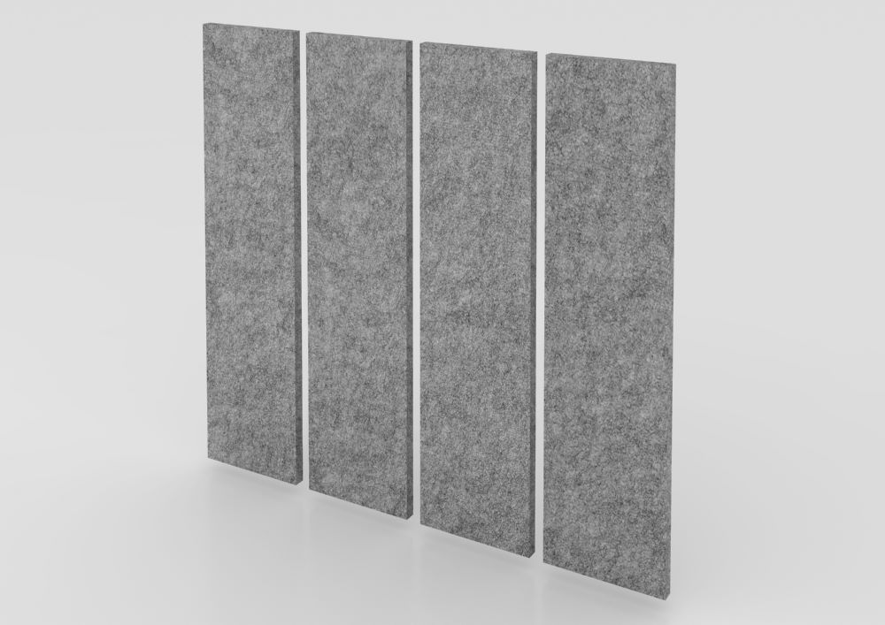 Produktbild Hammerbacher Akustik Wandpanel 100 x 25 cm grau 4 Stück