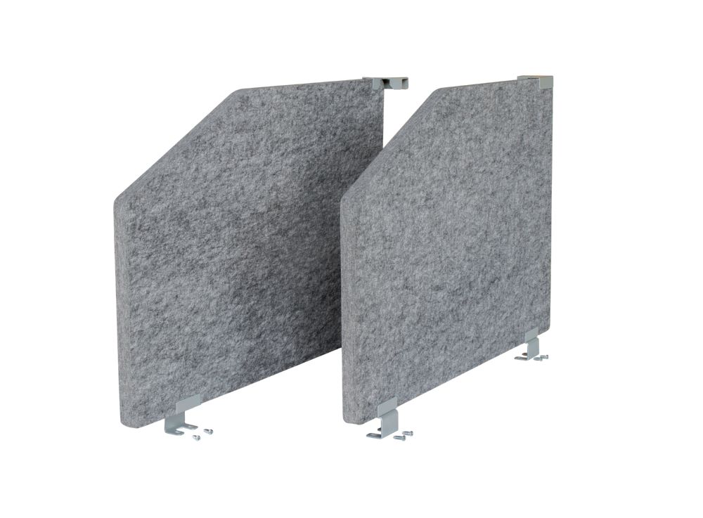 Produktbild Hammerbacher Akustikseitenwand 73,5 x 50 cm grau meliert Set