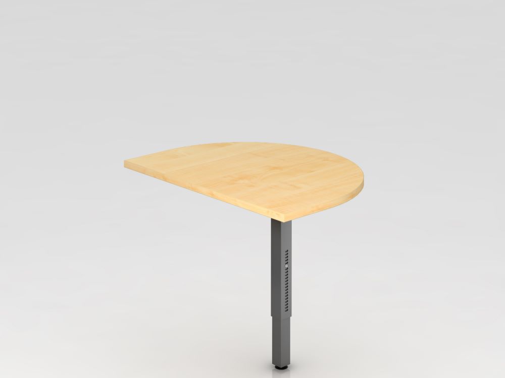 Produktbild Hammerbacher Anbautisch mit Stützfüßen eckig 60 x 80 cm Ahorn Graphit