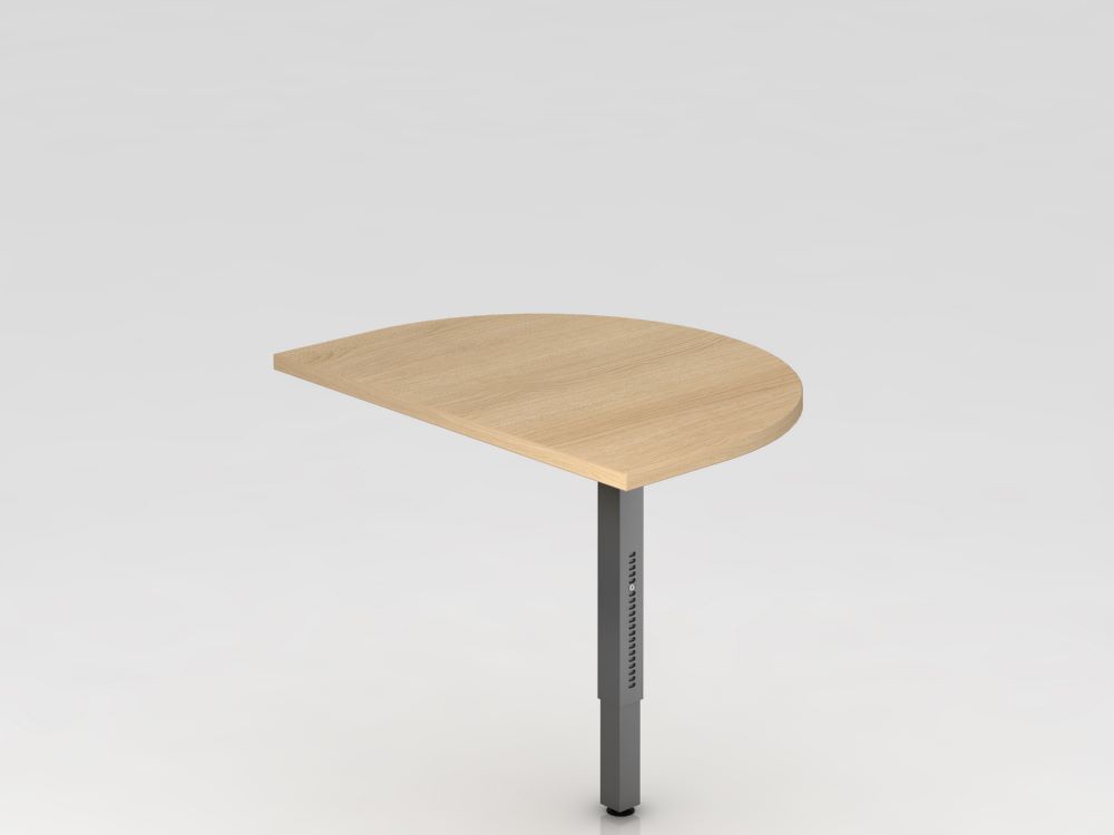 Produktbild Hammerbacher Anbautisch Eiche gerundet mit eckigen Füßen 60 x 80 cm