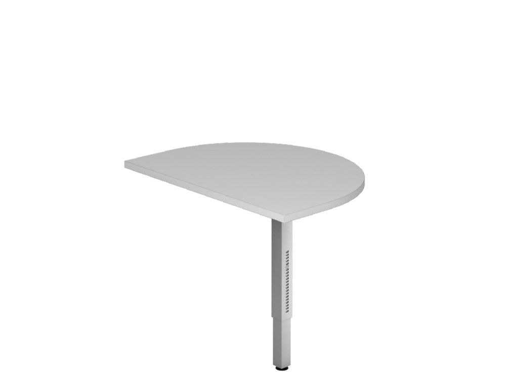 Produktbild Hammerbacher Anbautisch mit STF eckig 60 x 80 cm Grau / Silber