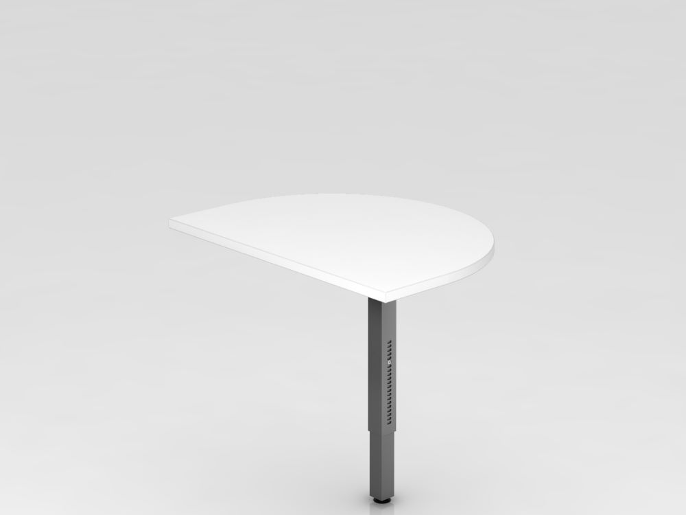 Produktbild Hammerbacher Anbautisch mit eckigen Füßen 60 x 80 cm Weiß Graphit