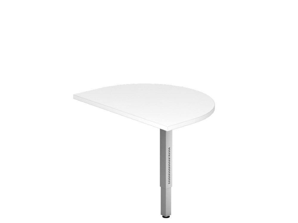 Produktbild Hammerbacher Anbautisch RA60 mit STF eckig 60 x 80 cm Weiß / Silber