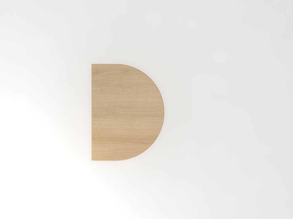 Produktbild Hammerbacher Anbautisch mit weißen Stützfüßen 60 x 80 cm Eiche