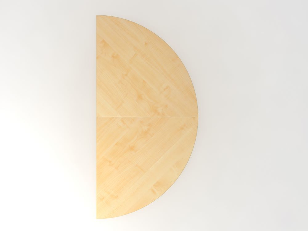 Produktbild Hammerbacher Anbautisch 2 x Viertelkreis 160 x 80 cm STF Ahorn Chrom