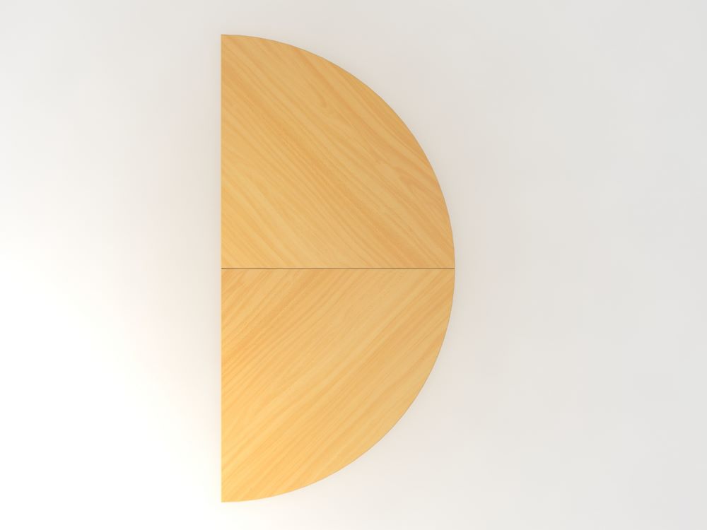 Produktbild Hammerbacher Anbautisch 2 x Viertelkreis Buche und Stützfüße in weiß