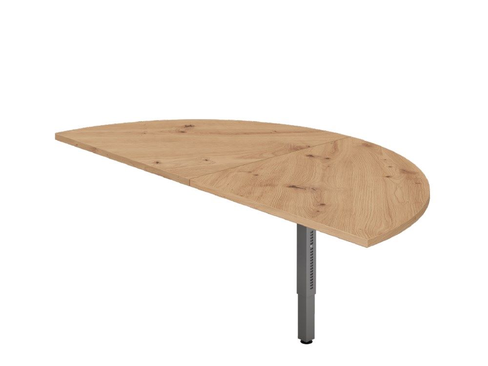 Produktbild Hammerbacher Anbautisch 2 x Viertelkreis STF eckig Asteiche 160 x 80 cm