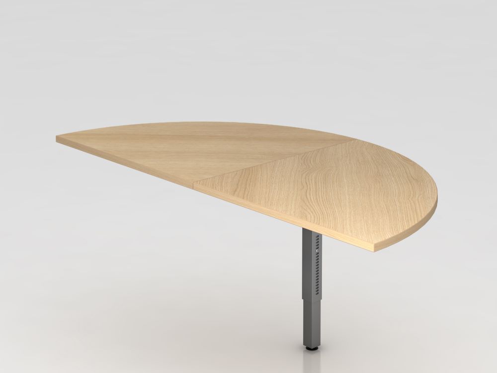 Produktbild Hammerbacher Anbautisch 2 Viertelkreis Eiche Höhe 68 bis 85 cm