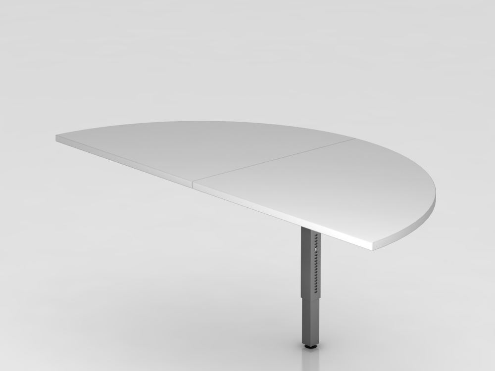 Produktbild Hammerbacher Anbautisch 2 x Viertelkreis grau mit Stützfüßen