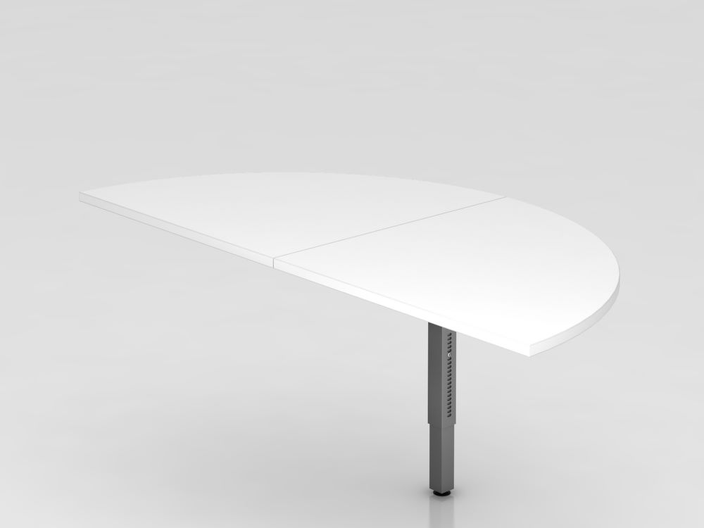 Produktbild Hammerbacher Anbautisch 2 x Viertelkreis Weiß und eckige Füße