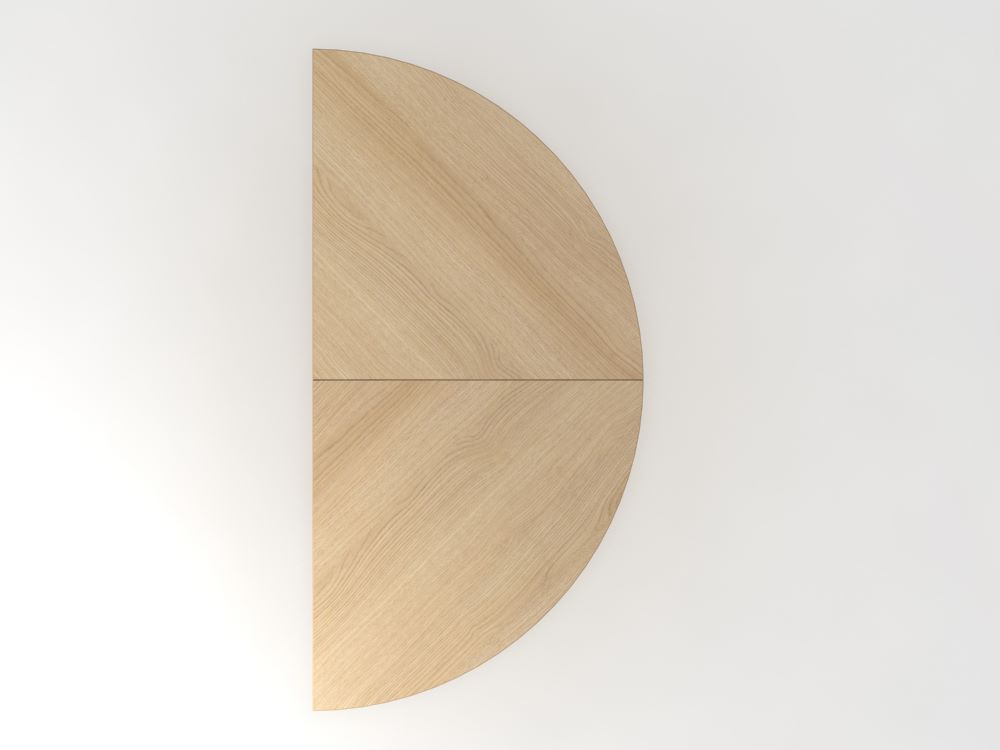 Produktbild Hammerbacher Anbautisch 2 x Viertelkreis Eiche Höhe 68 bis 85 cm