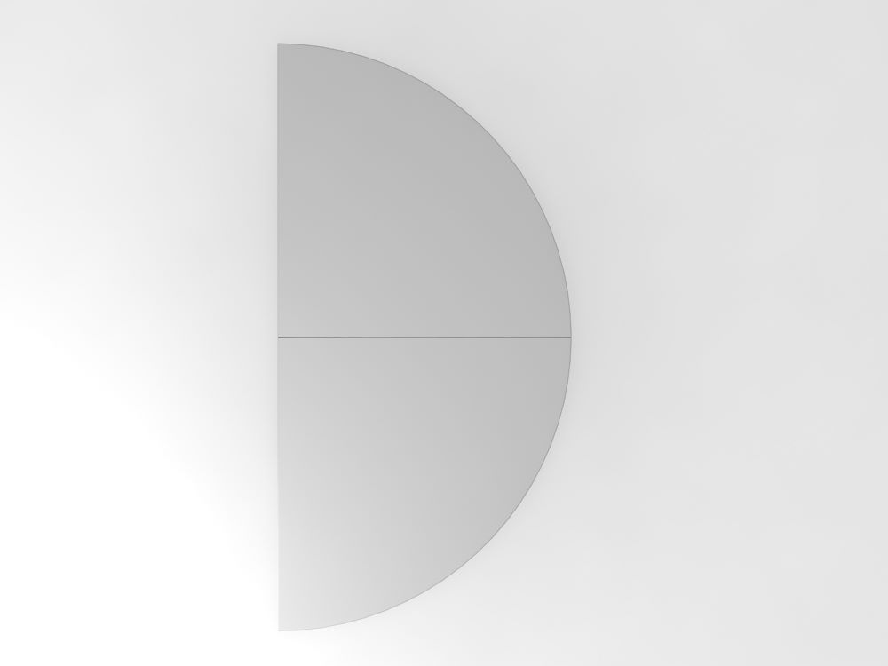 Produktbild Hammerbacher Anbautisch 2 x Viertelkreis STF Höhe 68 bis 76 cm Grau Silber