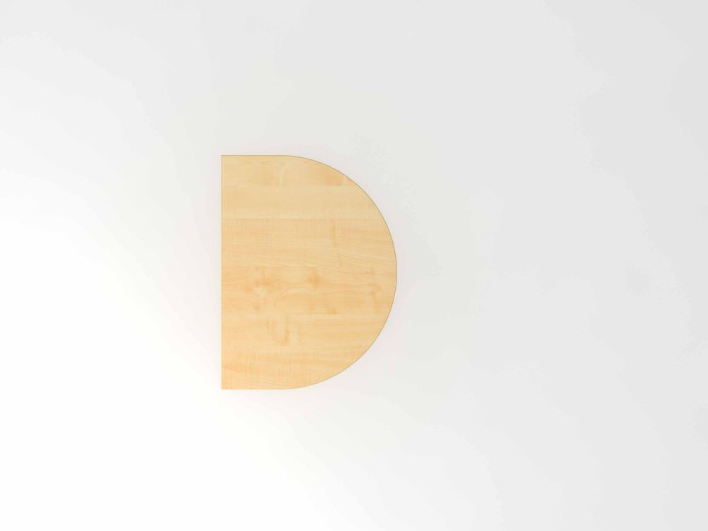 Produktbild Hammerbacher Anbautisch Ahorn 60 x 80 cm Füße und Konsole in graphit