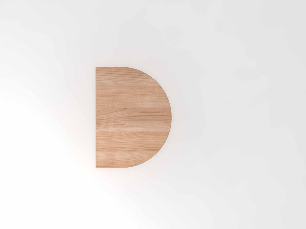 Produktbild Hammerbacher Anbautisch gerundet 60 x 80 cm Nussbaum und Konsole in weiß