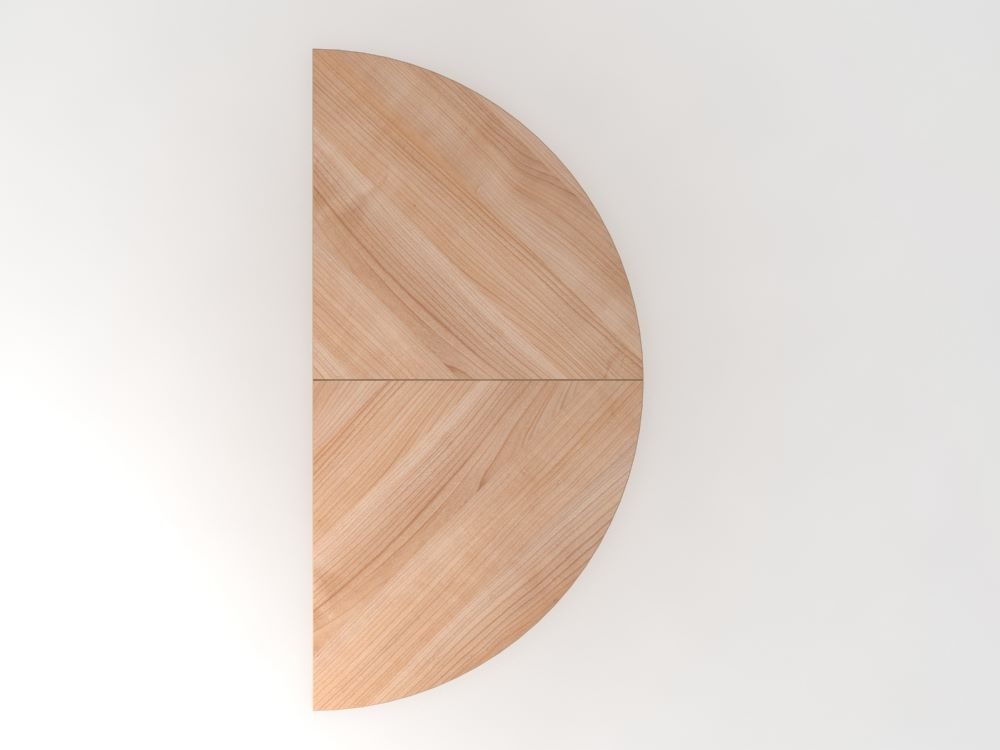 Produktbild Hammerbacher Anbautisch 2 x Viertelkreis 160 x 80 cm Stützfüße in weiß