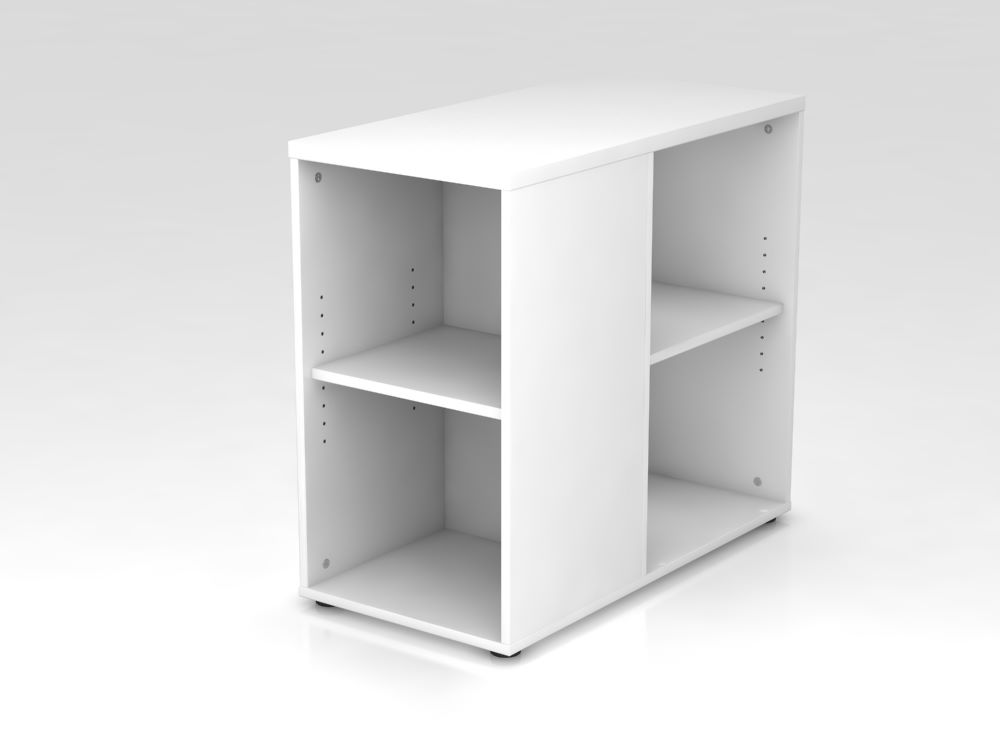 Produktbild Hammerbacher Anstellcontainer Weiß 2 seitig 40 x 80 x 72 bis 76 cm