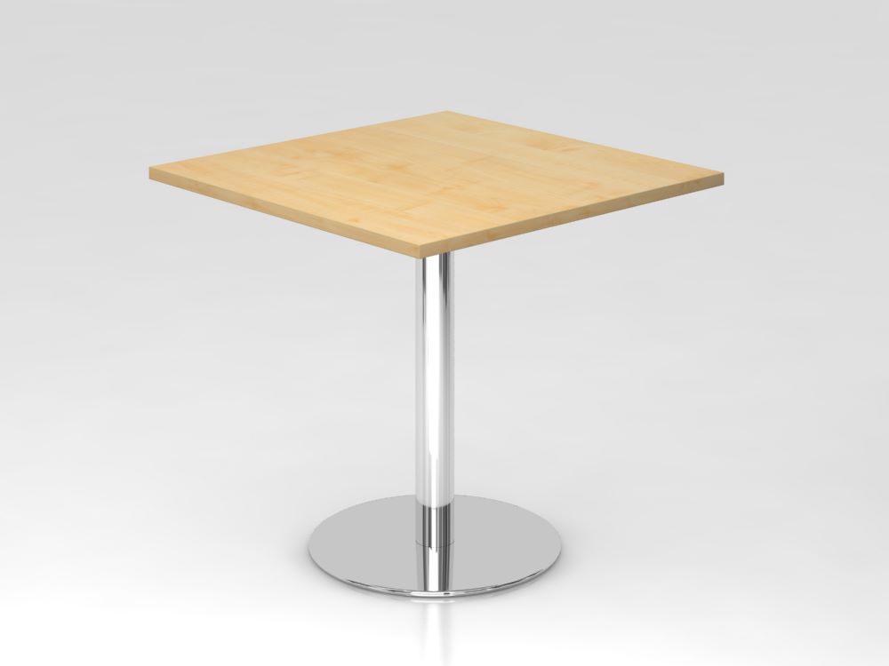 Produktbild Hammerbacher Besprechungstisch 80 x 80 cm Höhe 74,5 cm Ahorn Chrom