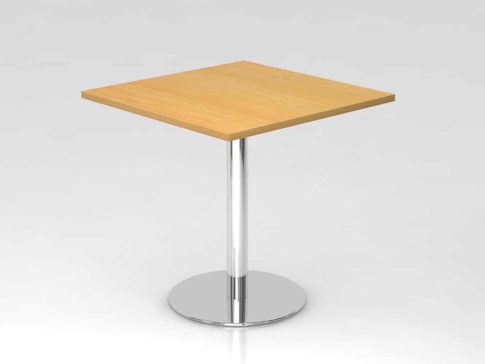 Produktbild Hammerbacher Besprechungstisch 80 x 80 cm Höhe 74,5 cm Buche Chrom