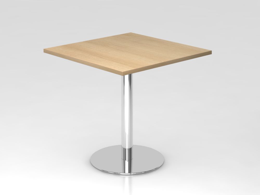 Produktbild Hammerbacher Besprechungstisch 80 x 80 cm Höhe 74,5 cm Eiche Chrom
