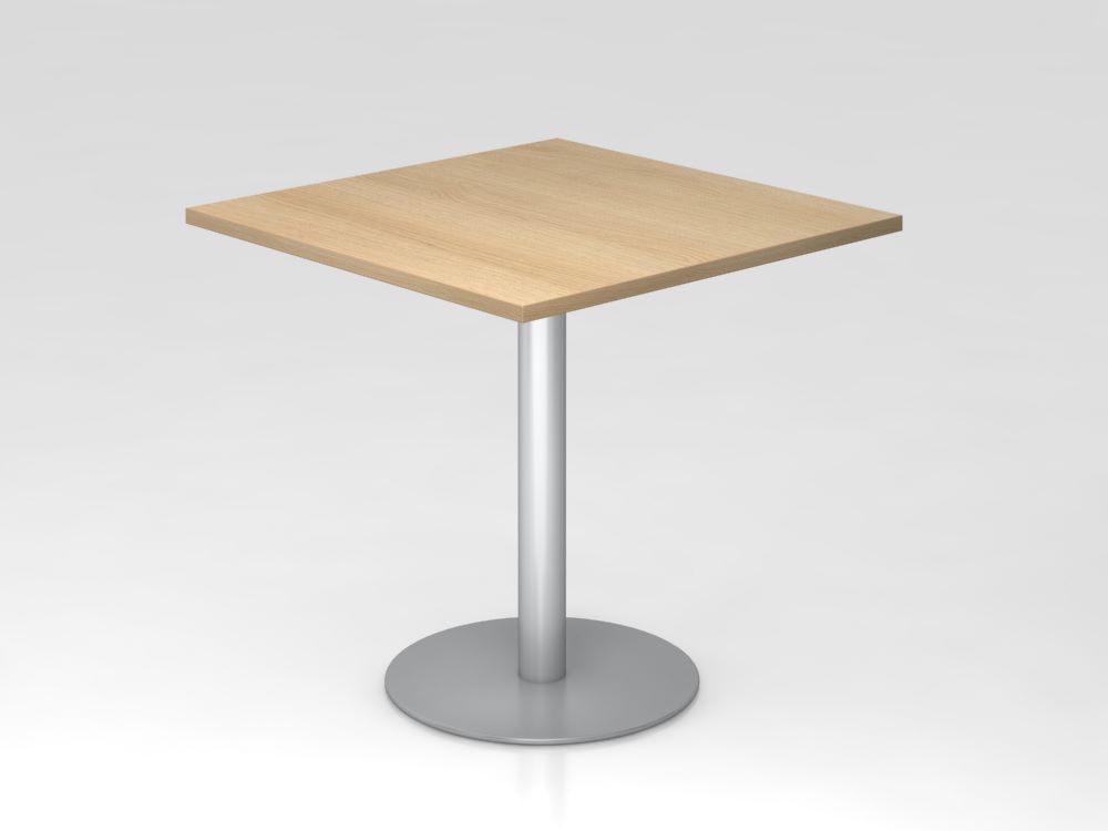 Produktbild Hammerbacher Besprechungstisch 80 x 80 cm Höhe 74,5 cm Eiche Silber