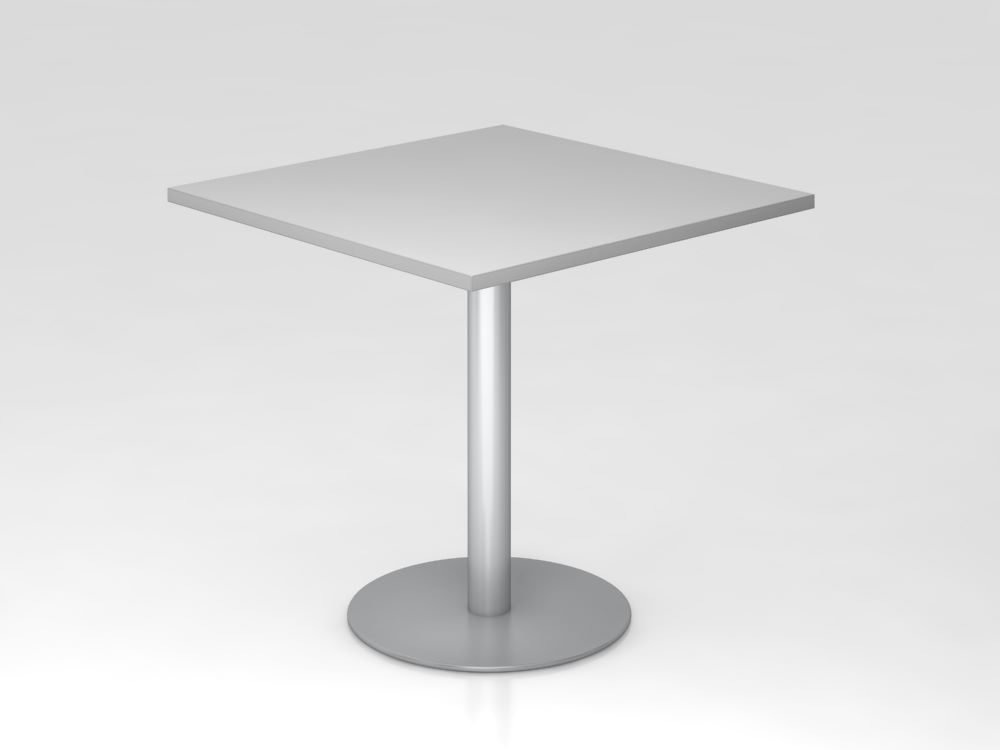 Produktbild Hammerbacher Besprechungstisch 80 x 80 cm Höhe 74,5 cm Grau Silber