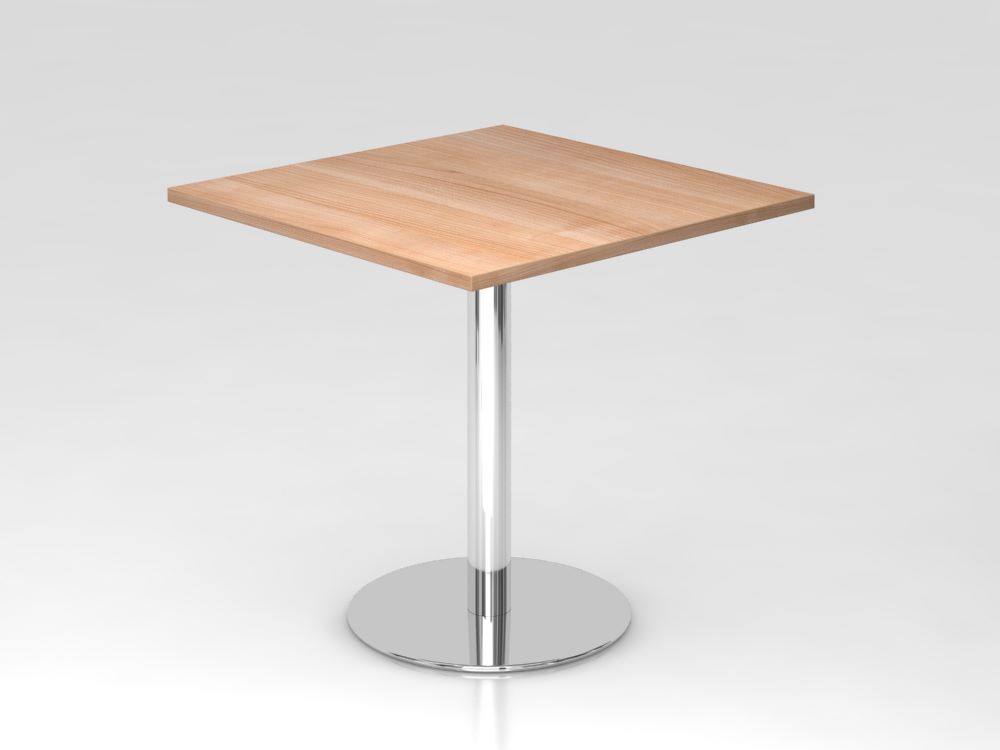 Produktbild Hammerbacher Besprechungstisch 80 x 80 cm Höhe 74,5 cm Nussbaum Chrom