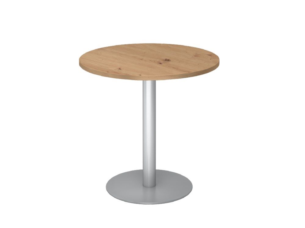 Produktbild Hammerbacher Besprechungstisch 80 cm rund Asteiche / Silber