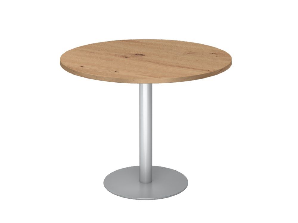 Produktbild Hammerbacher Besprechungstisch 100 cm rund Asteiche / Silber
