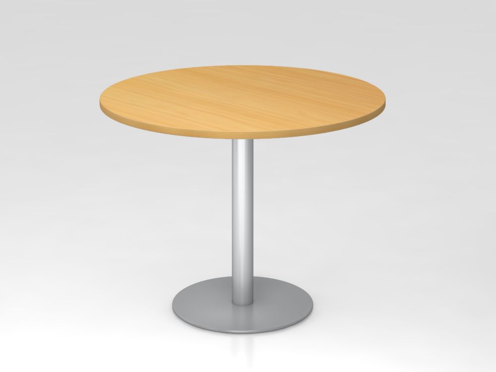 Produktbild Hammerbacher Besprechungstisch 100cm rund Höhe 74,5 cm Buche Silber