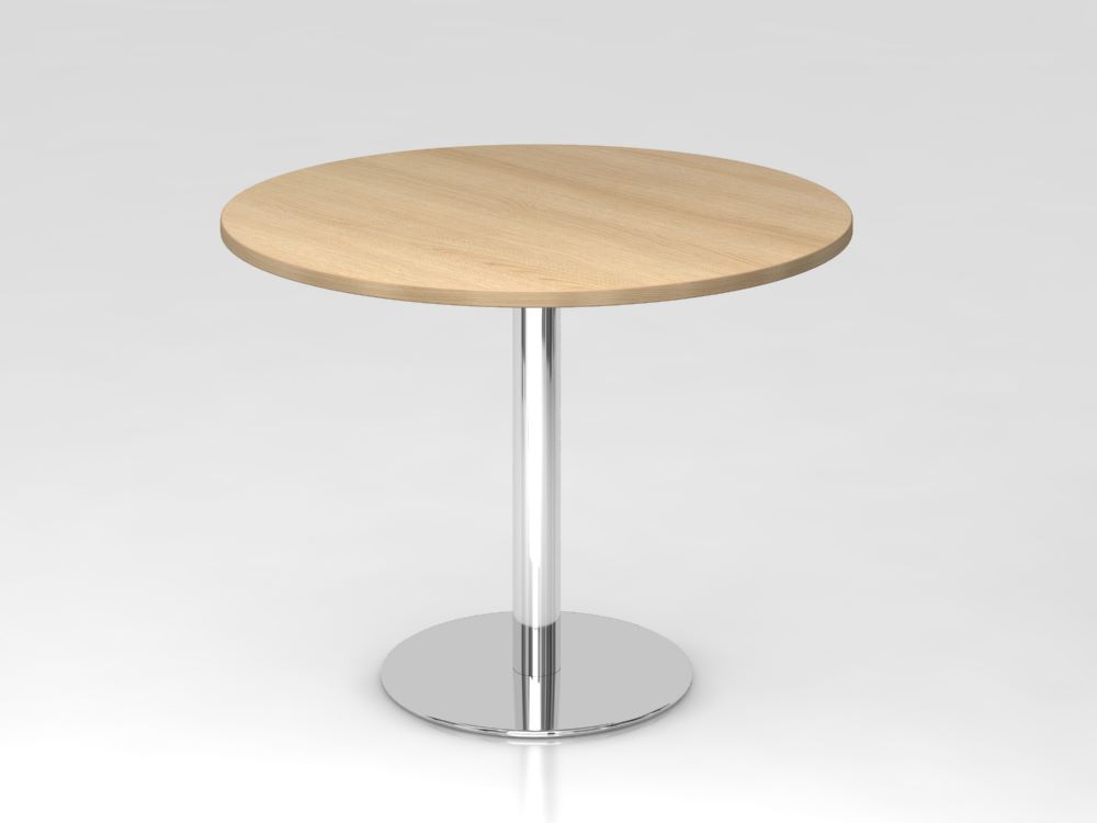 Produktbild Hammerbacher Besprechungstisch 100 cm rund Höhe 74,5 cm Eiche Chrom