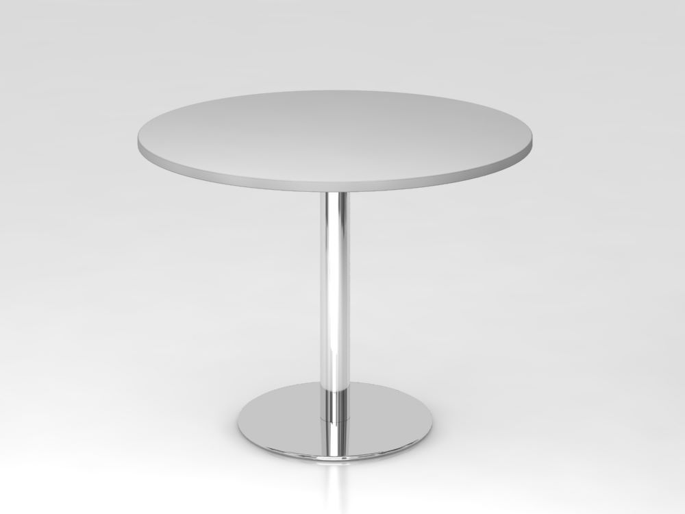 Produktbild Hammerbacher Besprechungstisch 100 cm rund Höhe 74,5 cm Grau Chrom
