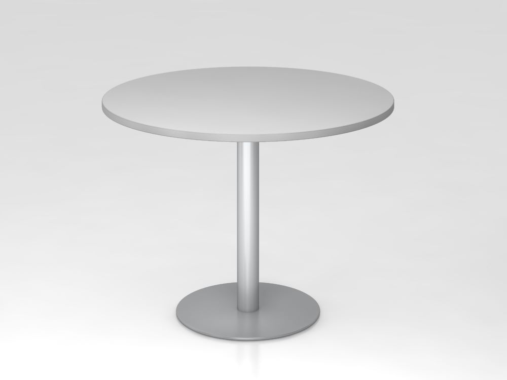 Produktbild Hammerbacher Besprechungstisch 100cm rund Höhe 74,5 cm Grau Silber