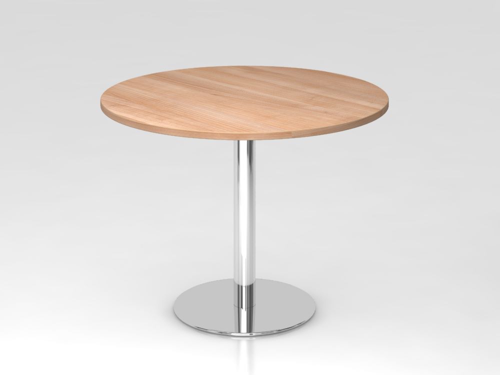 Produktbild Hammerbacher Besprechungstisch 100 cm rund Höhe 74,5 cm Nussbaum Chrom