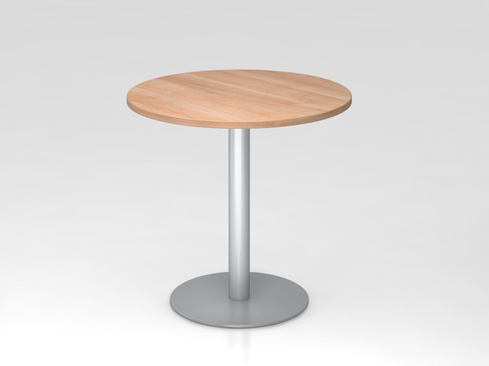 Produktbild Hammerbacher Besprechungstisch 80 cm rund Nussbaum Silber