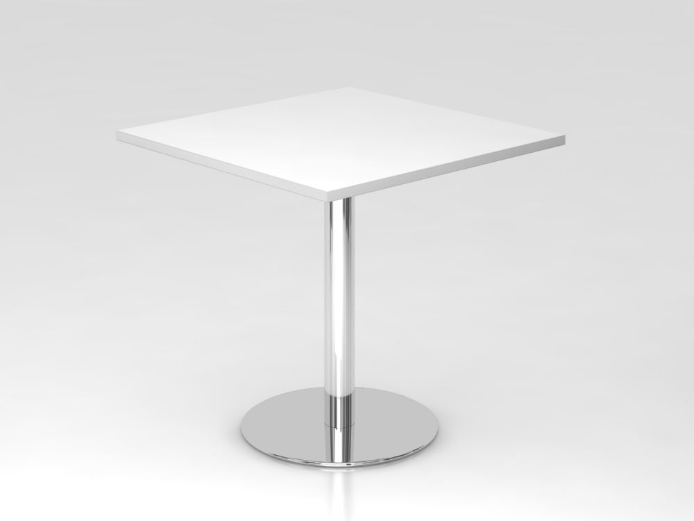 Produktbild Hammerbacher Besprechungstisch 80 x 80 cm Höhe 74,5 cm Weiß Chrom