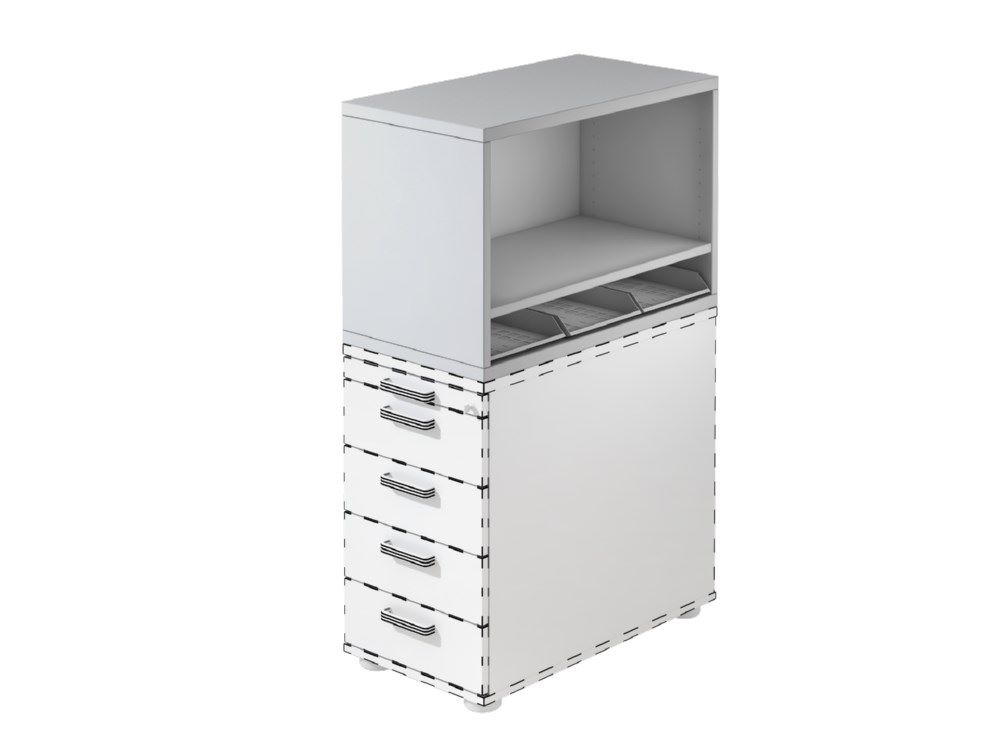 Produktbild Hammerbacher Containeraufsatz B 42,8 x T 80 x H 53 cm Grau